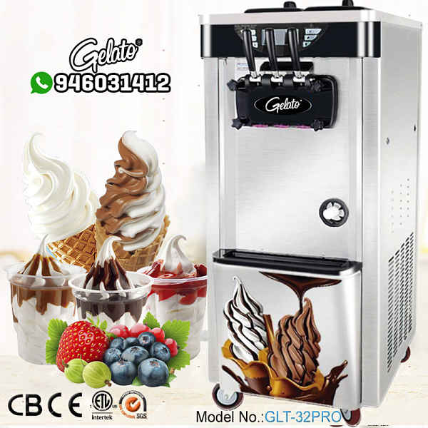 Máquina de helados crema soft marca Gelato funcionando